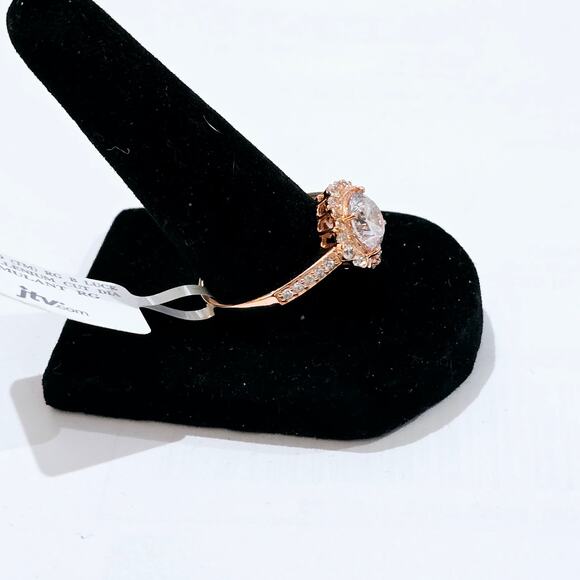 Eterno 925 Rose Gold Bella Luce Dillenium Cut CZ Ring 10 NWT - Picture 2 of 4